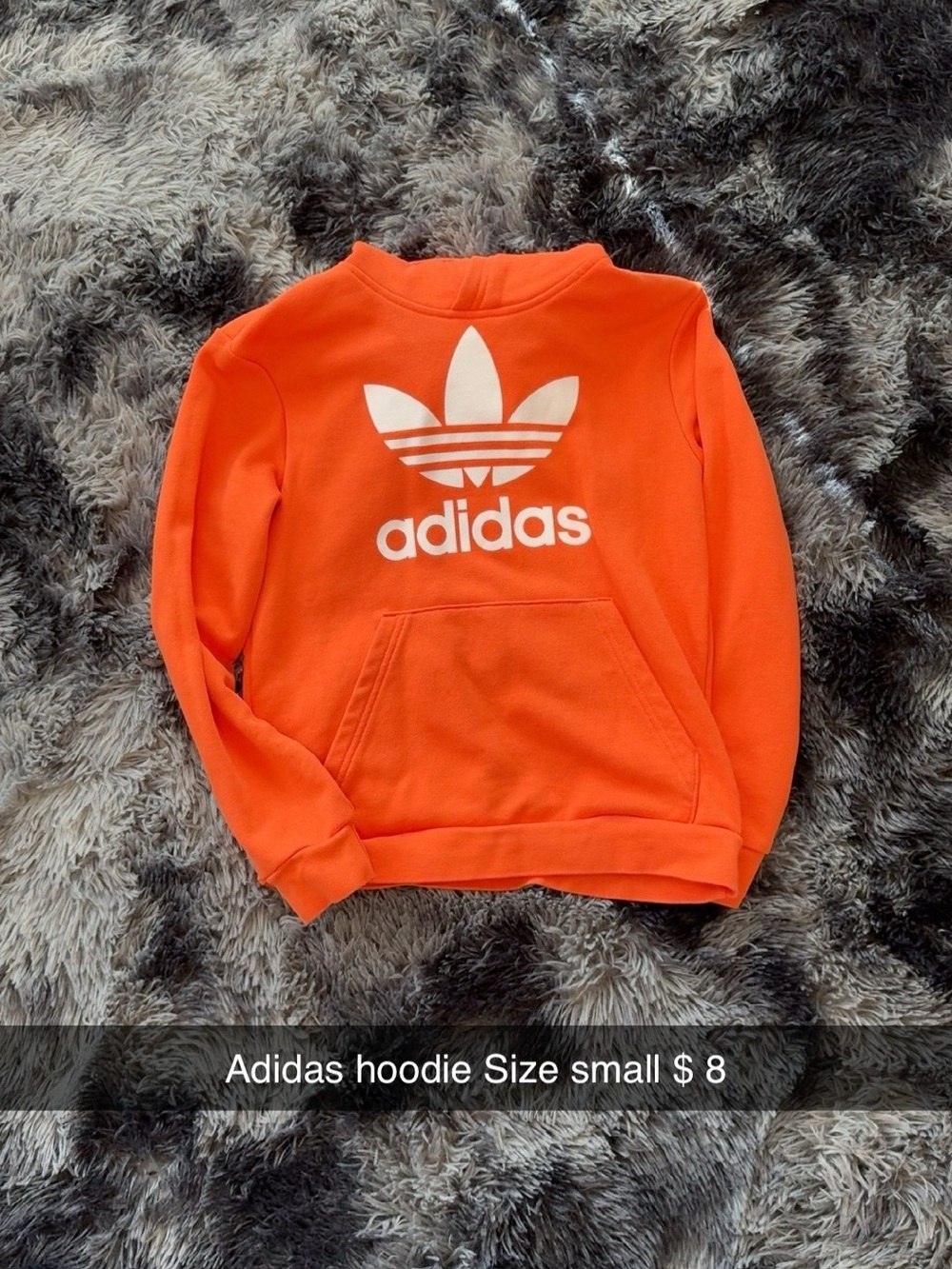 adidas Orange Kids Hoodie with White Trefoil